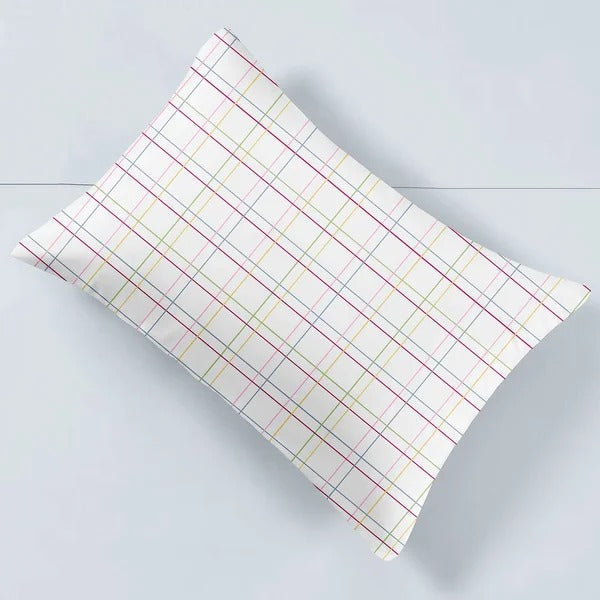 Jogo de Cama Jolitex Lençol King 3 Peças Branco Quadriculado