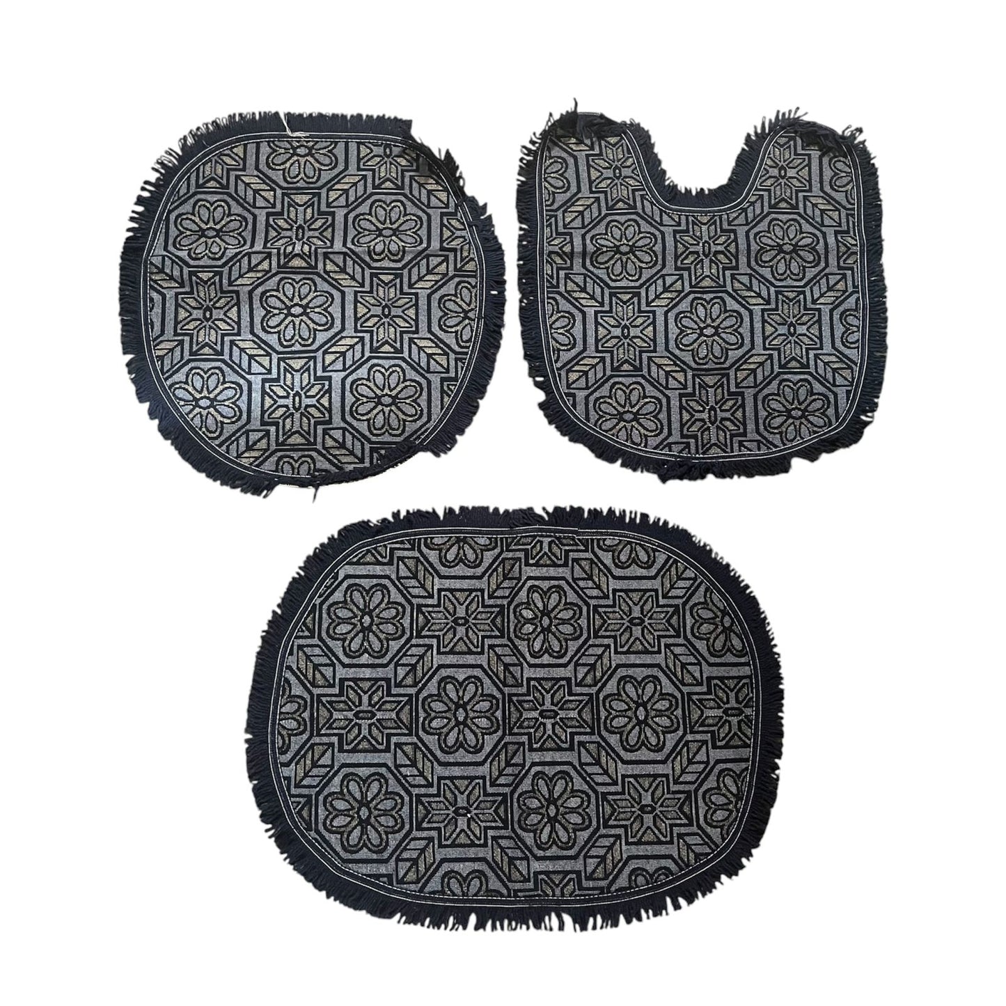 Jogo de Banheiro 3 Peças Emborrachado Azul Marinho