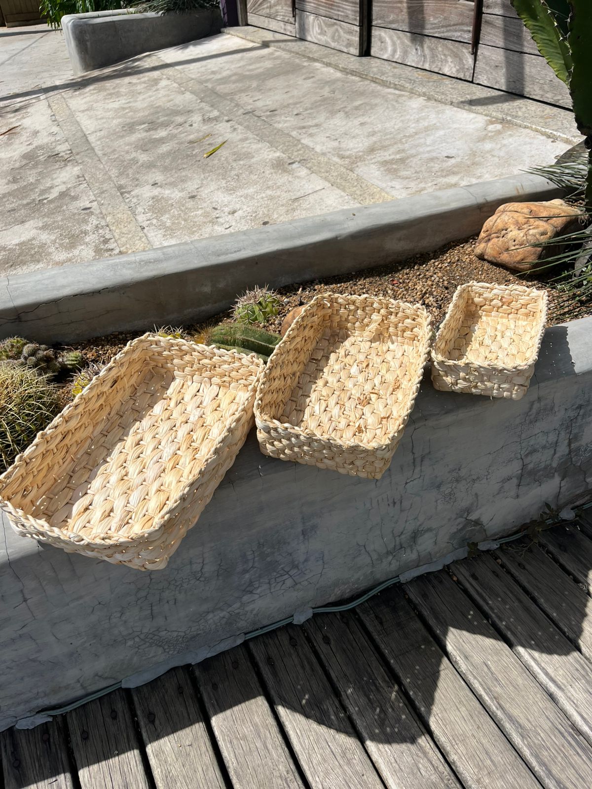 Cesta Porta Pão Mole Retangular em Palha de Milho (P, M e G)