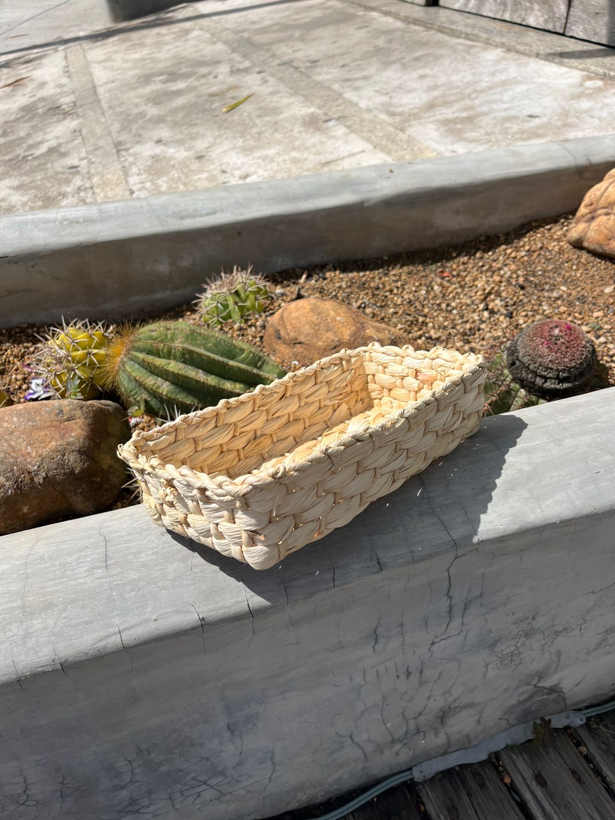 Cesta Porta Pão Mole Retangular em Palha de Milho (P, M e G)