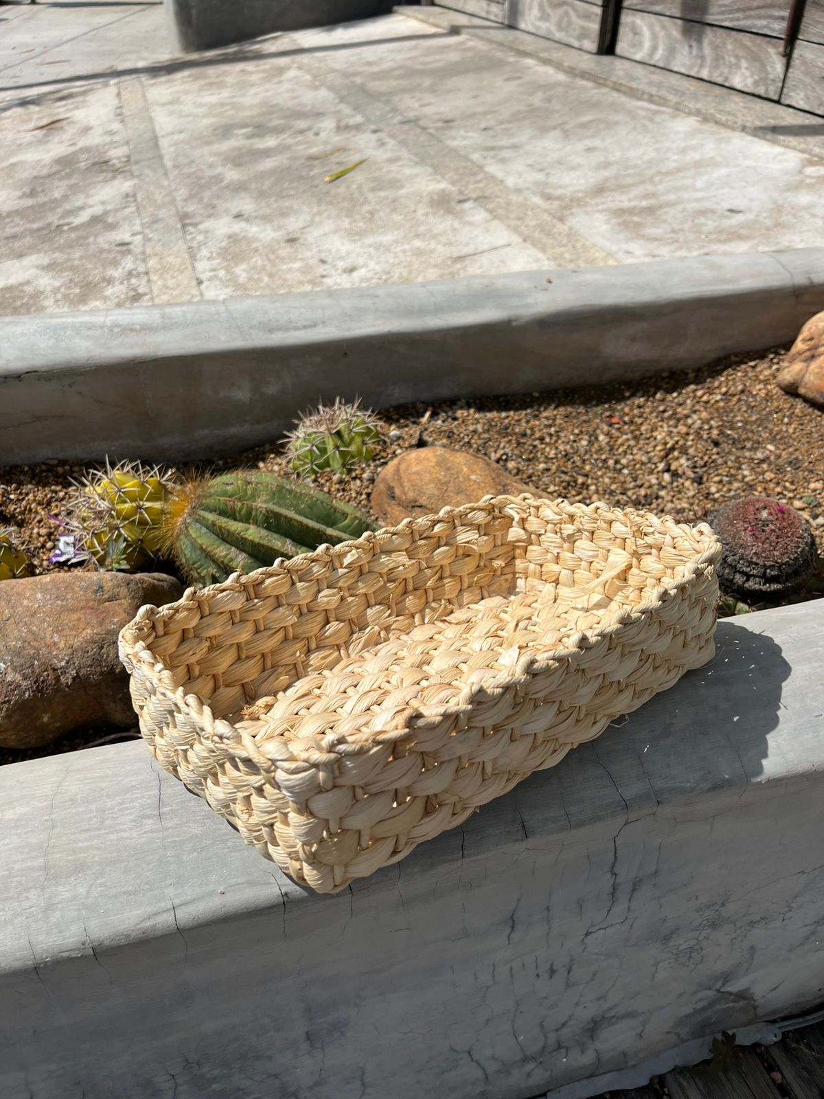 Cesta Porta Pão Mole Retangular em Palha de Milho (P, M e G)