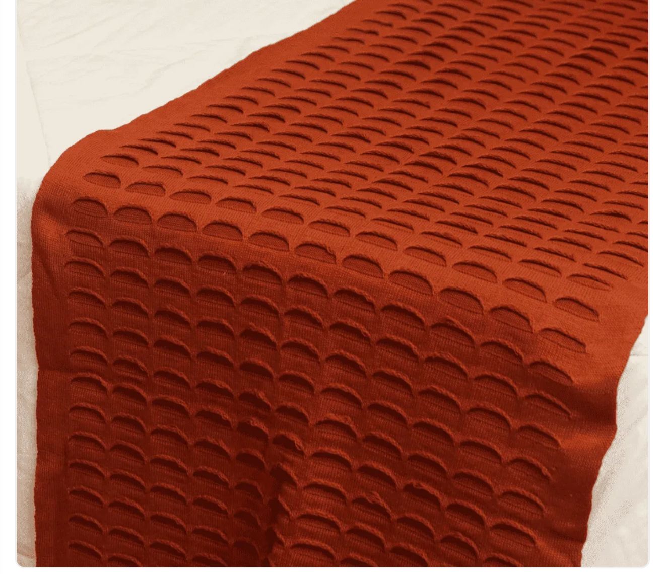 Peseira de Tricô Diamantina 0,60x2,30m Terracota