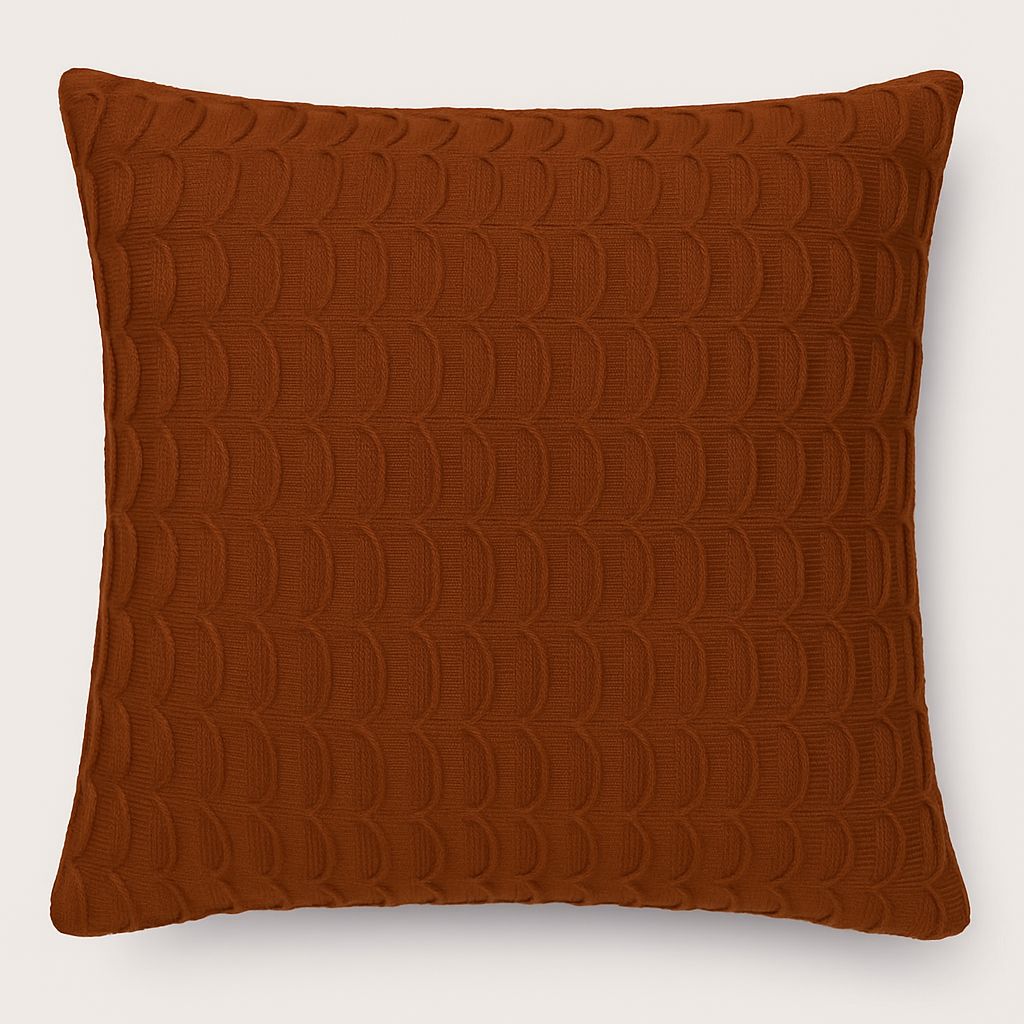 Capa de Almofada Decorativa Trico Diamantina Terracota 45x45cm