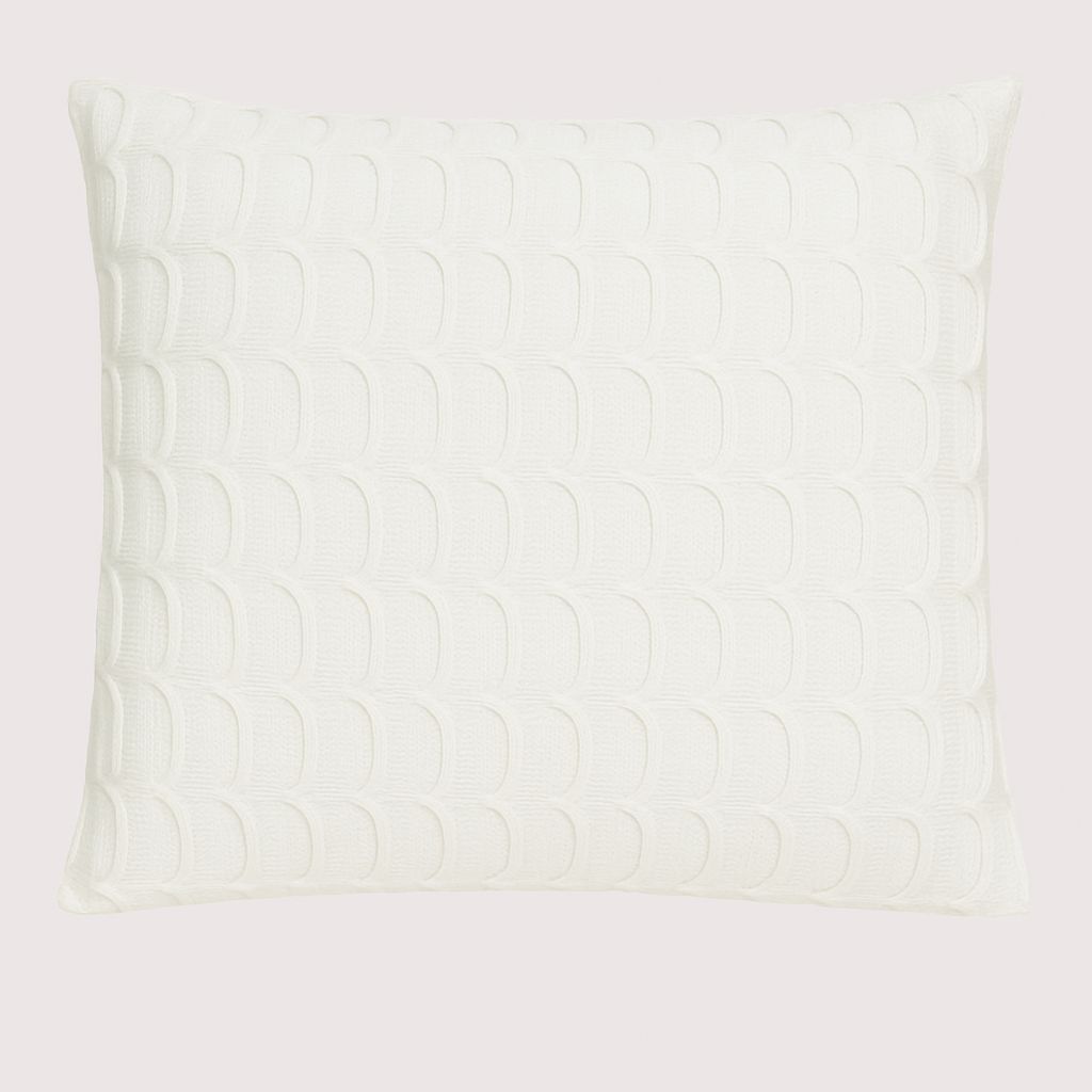 Capa de Almofada Decorativa Trico Diamantina Cru 45x45cm