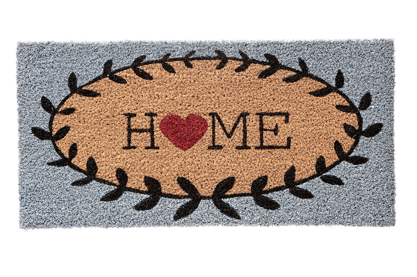 Tapete Bem Vindo Fibra de Coco Antiderrapante Home Coração