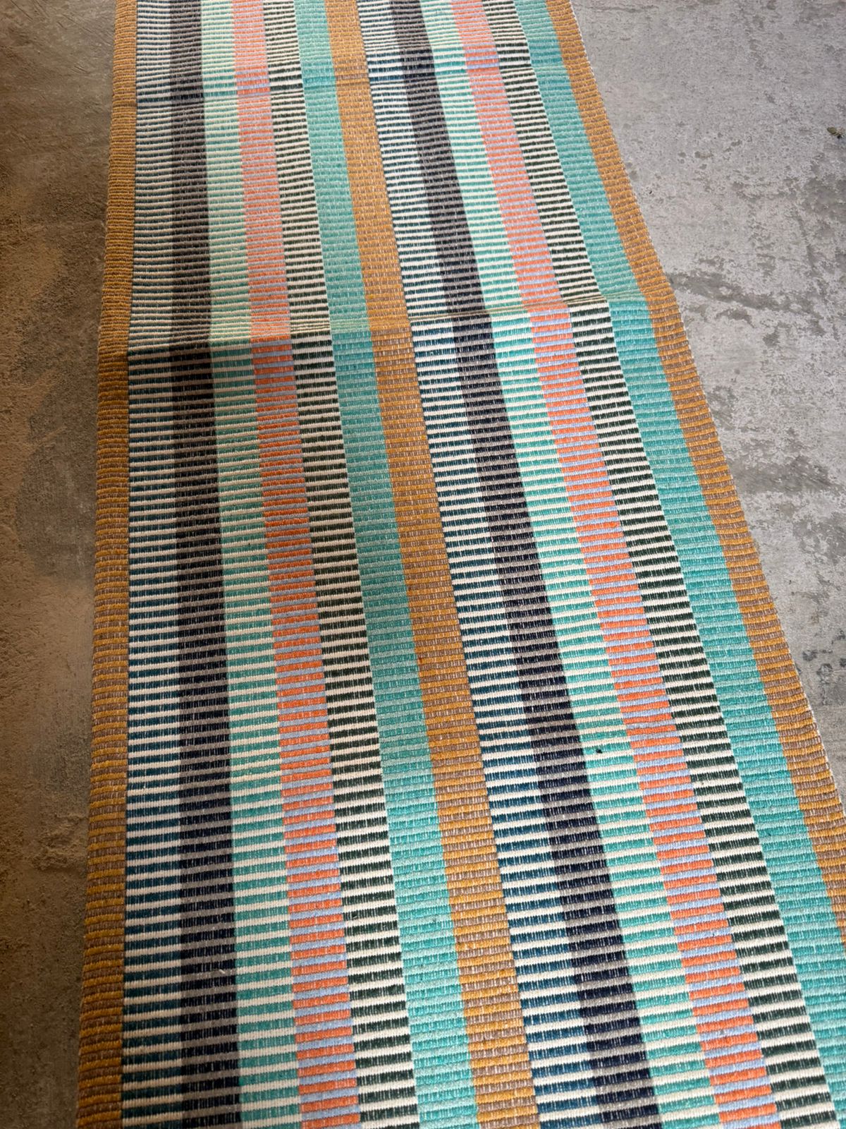 Passadeira em Algodão Listrada Colorida Claro 3,0m