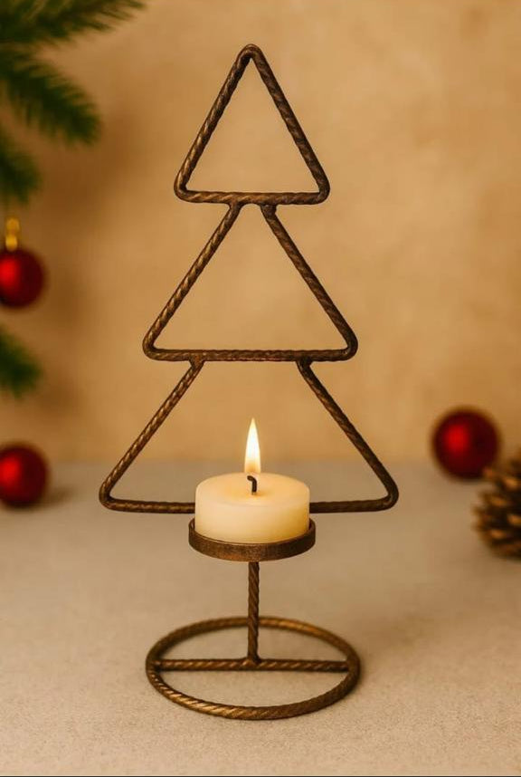 Porta Velas Árvore em Ferro Natal