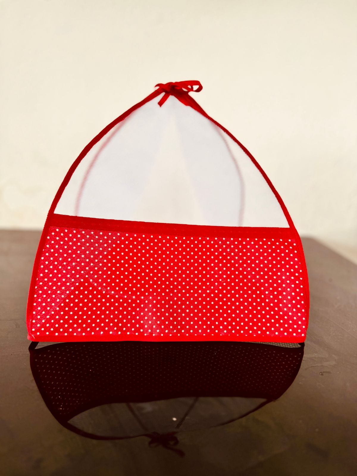 Tule Cobre Bolo Poá Vermelho