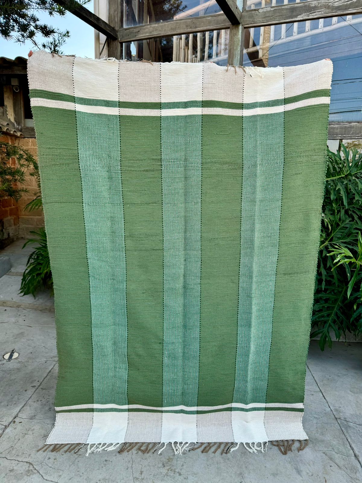 Tapete em Malha Moldura Verde 1,50x2,00m