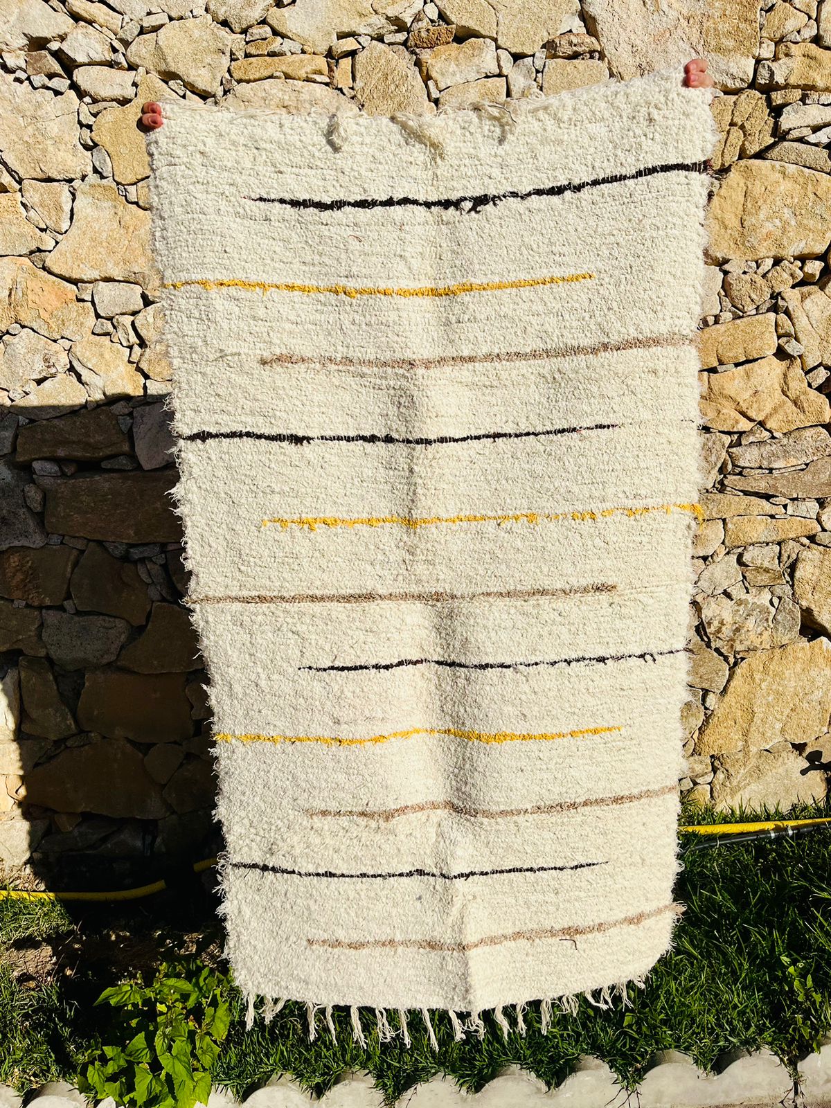 Tapete Médio Felpudo Capri Listrado Marrom 0,80x1,50m