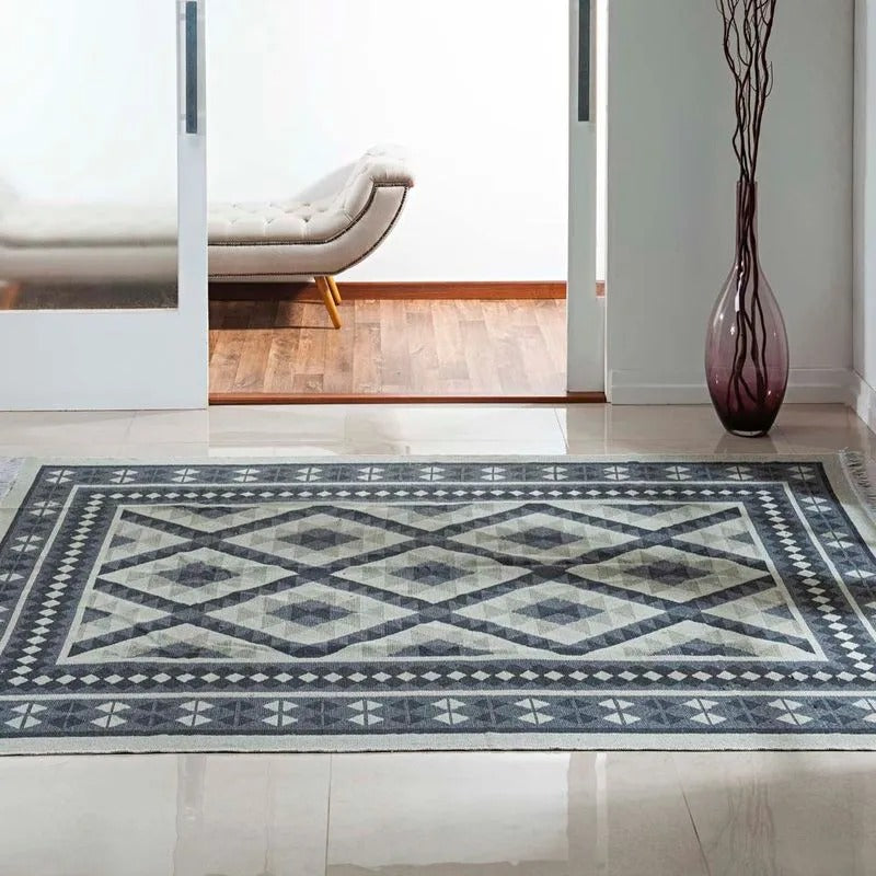 Tapete Passadeira Kilim Antep 60x180cm Cinza DES 006