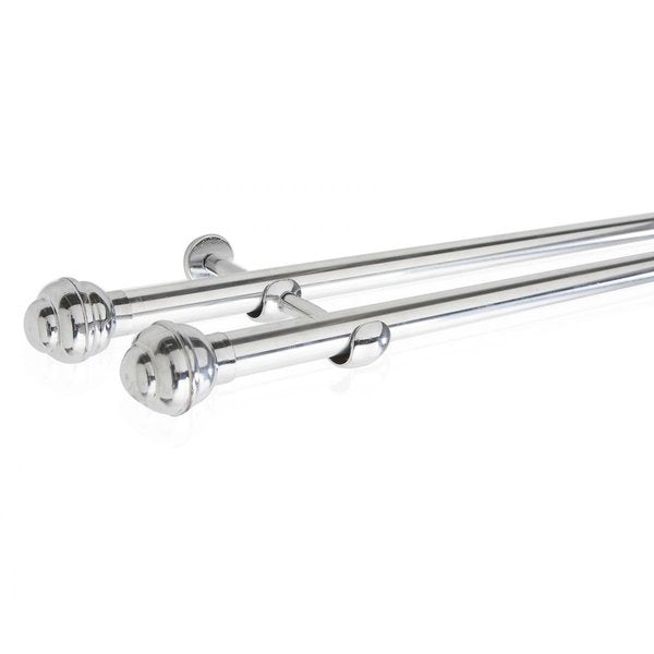 Kit Varão Bastão Duplo Cromado 19mm 3,00m