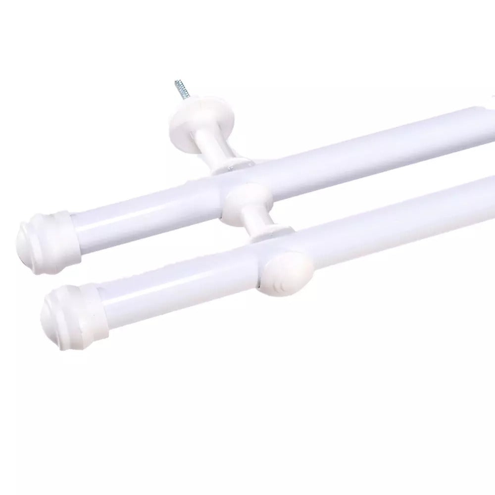 Kit Varão Bastão Duplo PVC Branco 3,00m