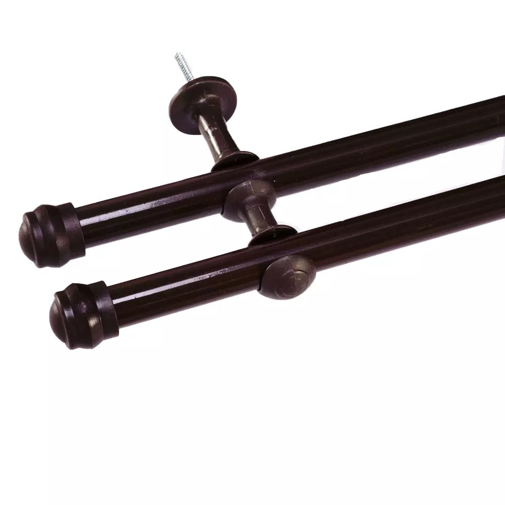 Kit Varão Bastão Duplo PVC Tabaco 3,00m