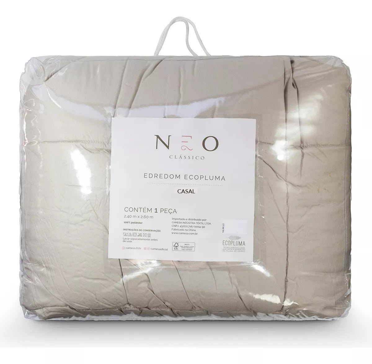Edredom Ecopluma Toque De Pluma Queen 280x260 Bege
