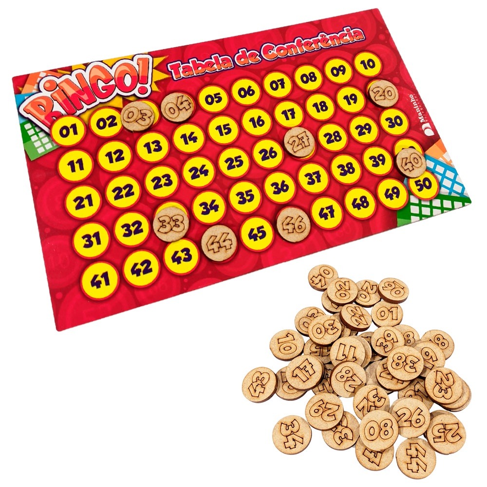Brinquedo Jogo Bingo Em Madeira