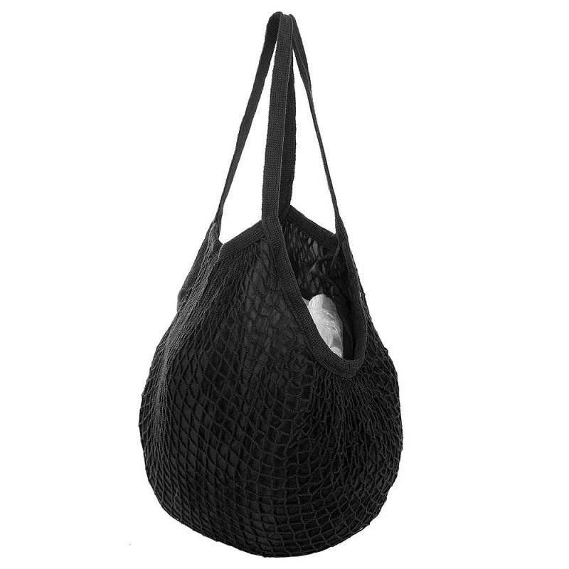 Bolsa Sacola De Rede Vazada Praia Preta