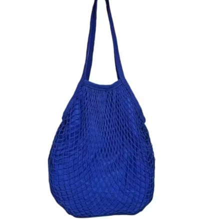 Bolsa Sacola De Rede Vazada Praia Azul