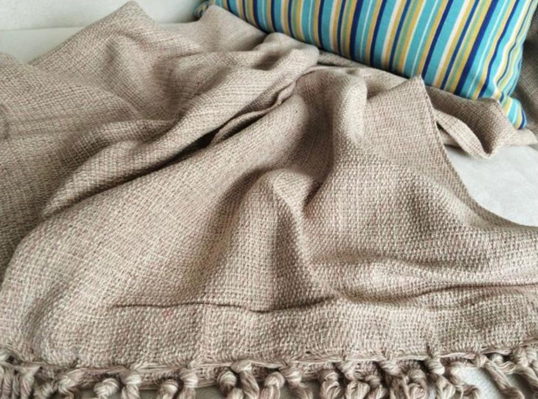 Manta para Sofá/Cama Solteiro Mesclada Caramelo 1,4x2,2m