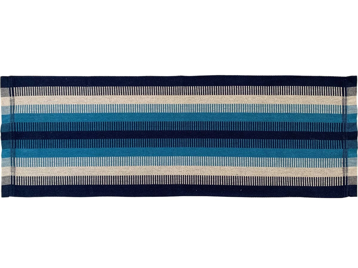 Passadeira em Algodão Listrada Degradê Azul 3,0m