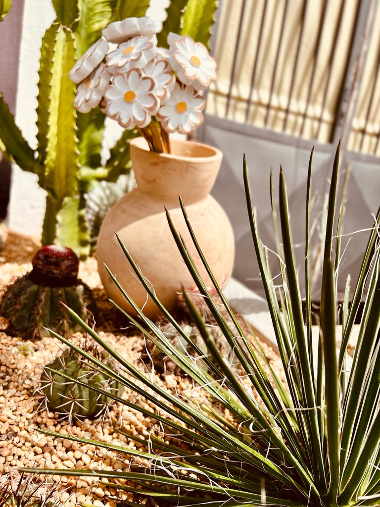 Buquê De Flor Madeira Branco G