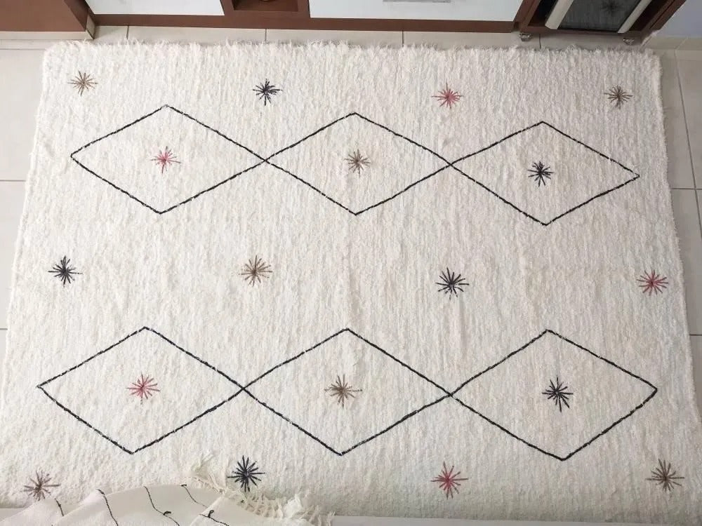 Tapete Algodão Bordado Losango 2,50x4,00m