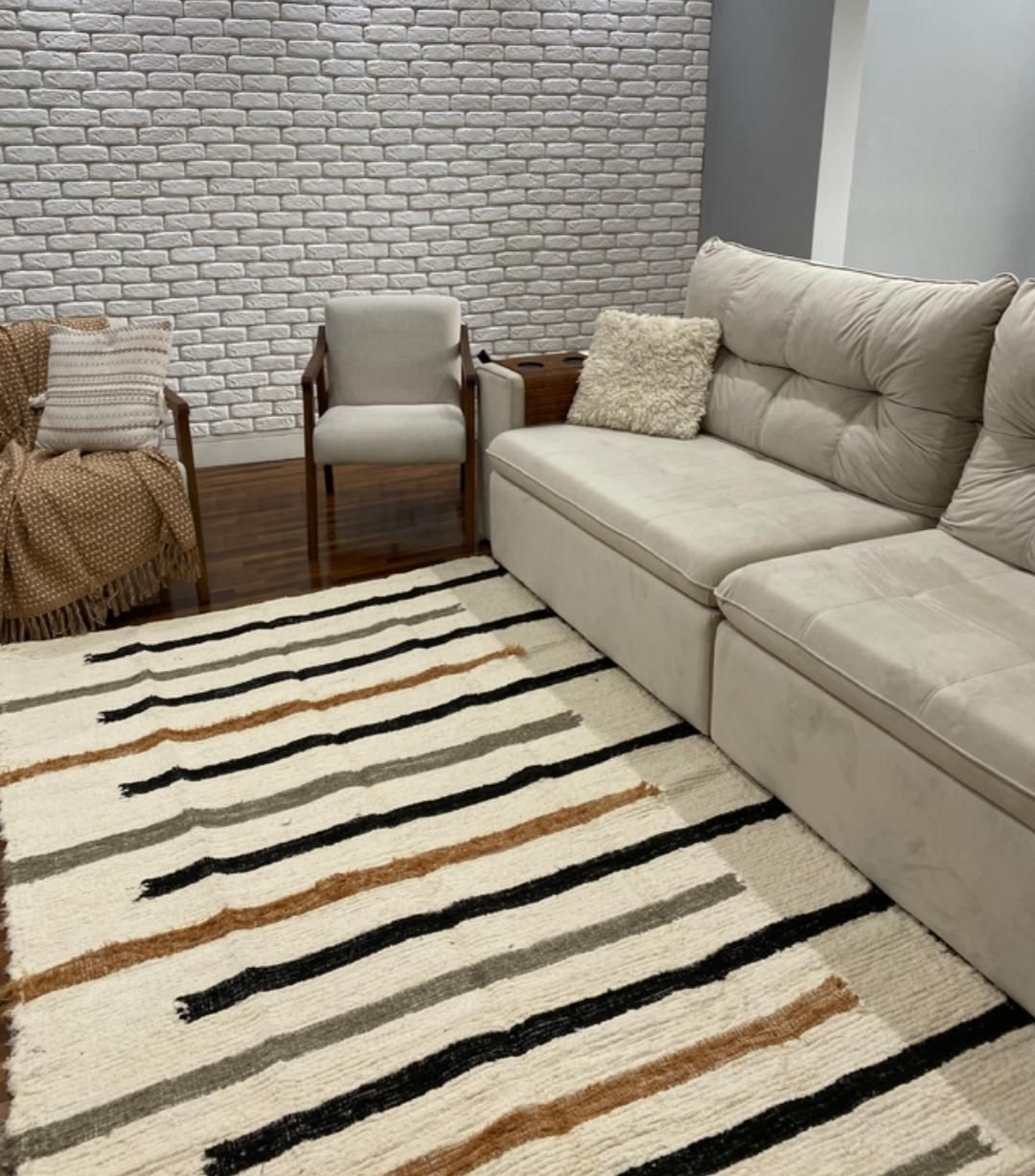 Tapete Algodão Bordado Capri Neutro 1,50x2,00m