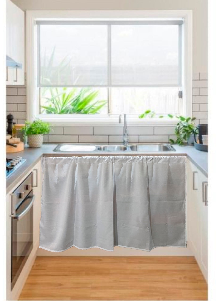 Cortina Pia Cozinha Oxford Branca