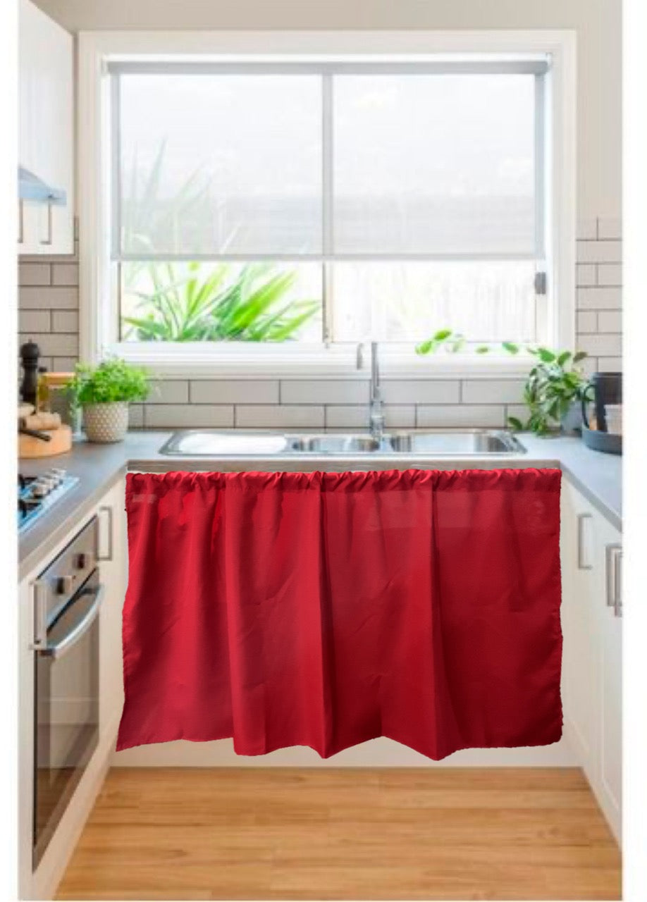 Cortina Pia Cozinha Oxford Vermelha