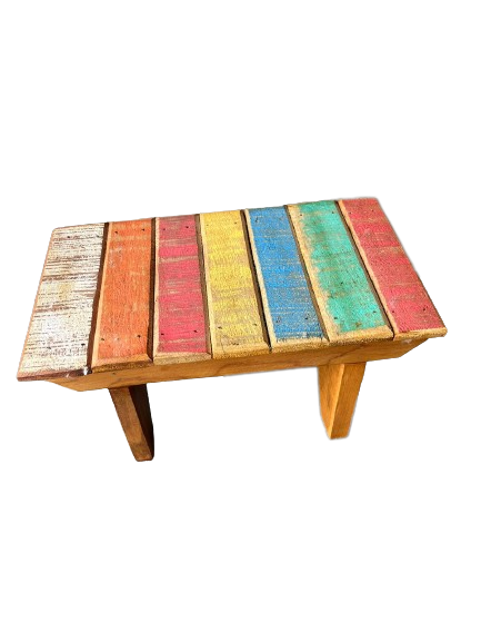 Banco / Banquinho De Madeira Colorido