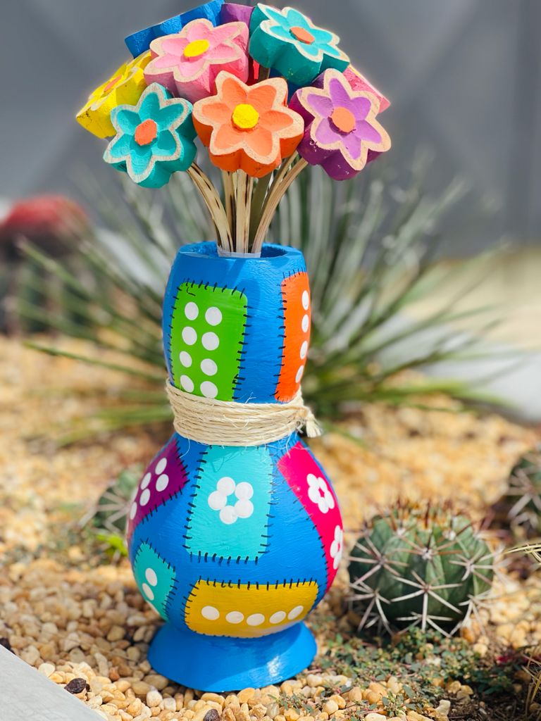 Buquê De Flor Madeira Colorido P