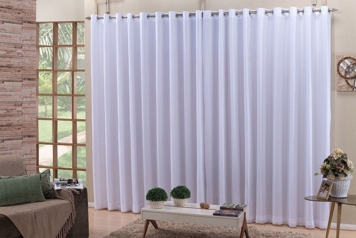 Cortina de Vual Lisa Branca 2,70mx1,80m