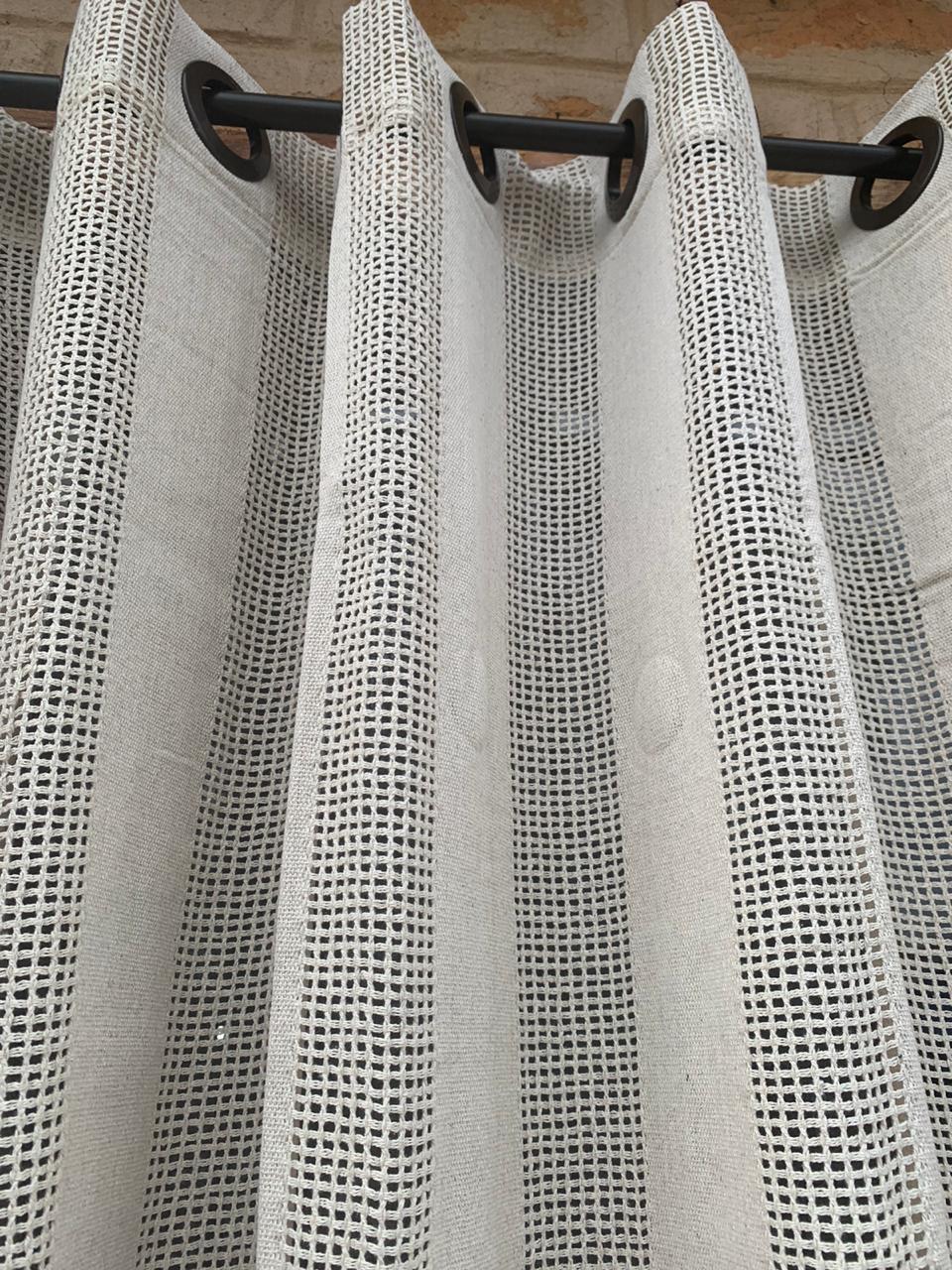 Cortina Vazada Algodão Castor Cru 1,8mx2,8m