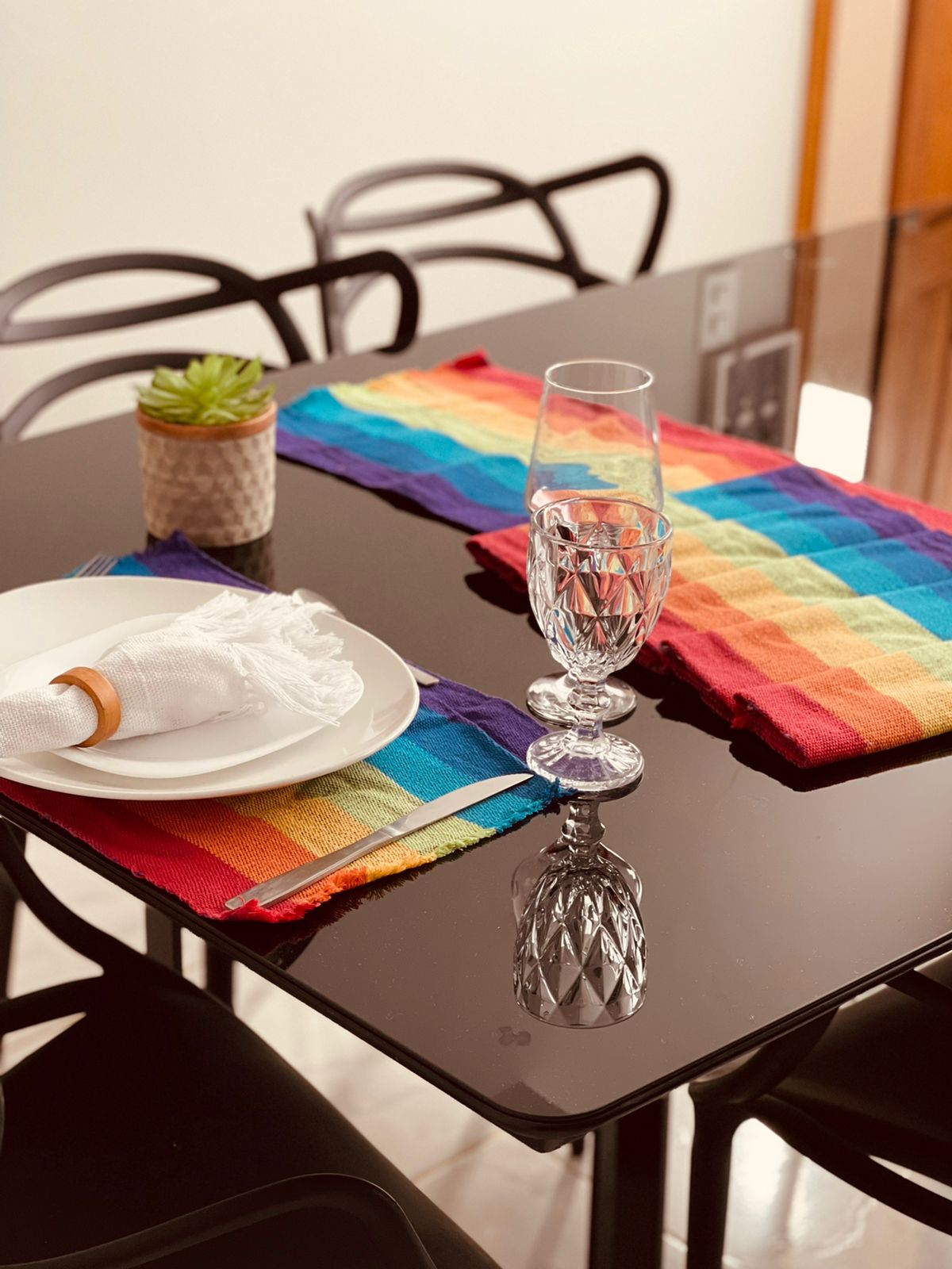 Jogo Americano Comum Arco Iris 7 Peças