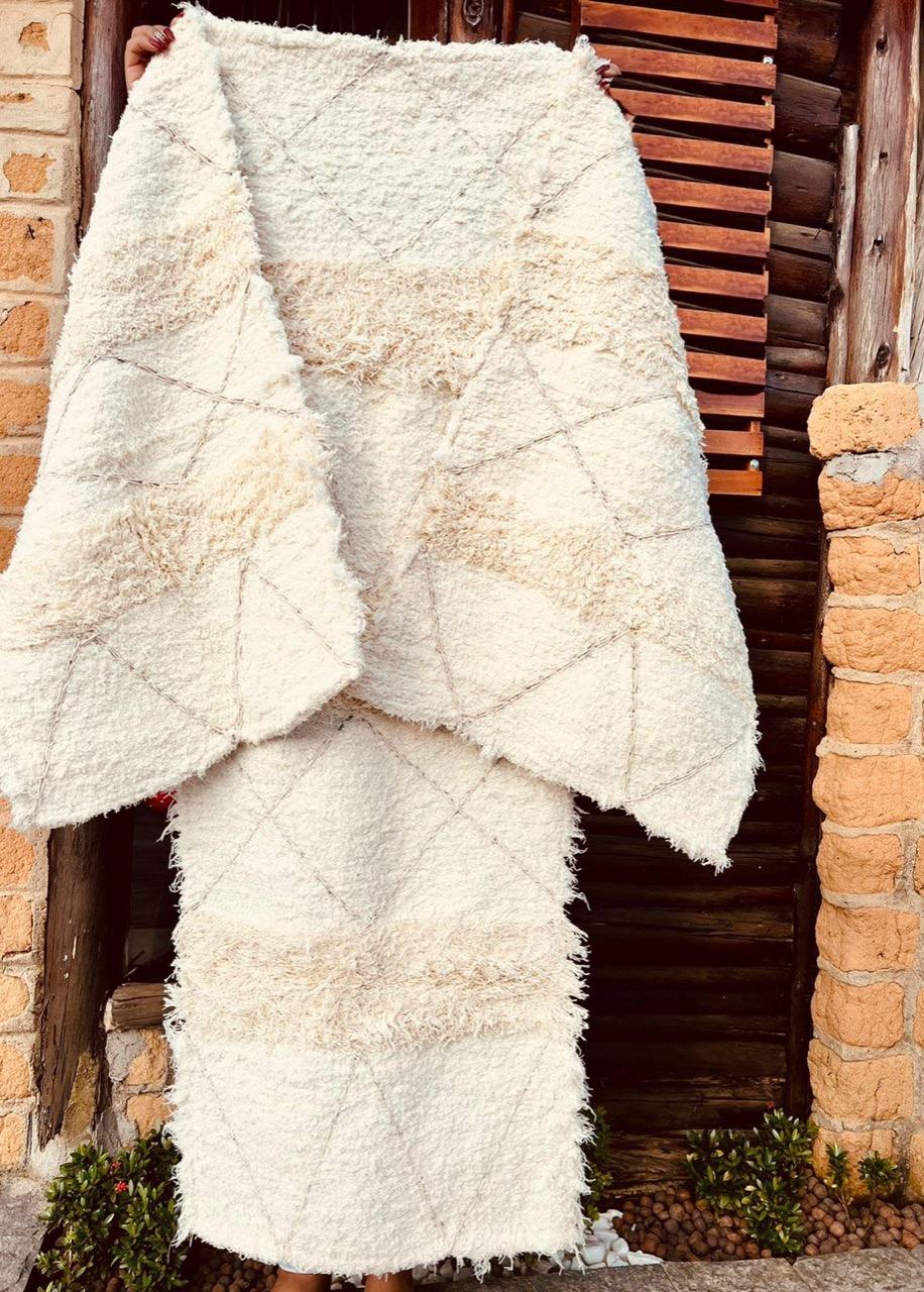 Passadeira Algodão Bordado Vanil