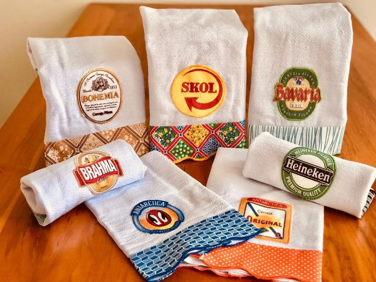 Kit 7 Panos de Prato Decorados - Semaninha Cerveja