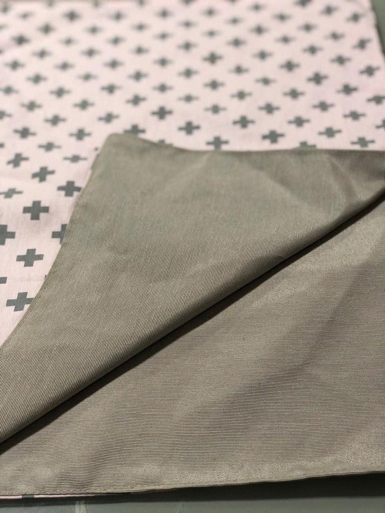 Lugar Americano Dupla Face Rosa/Cinza