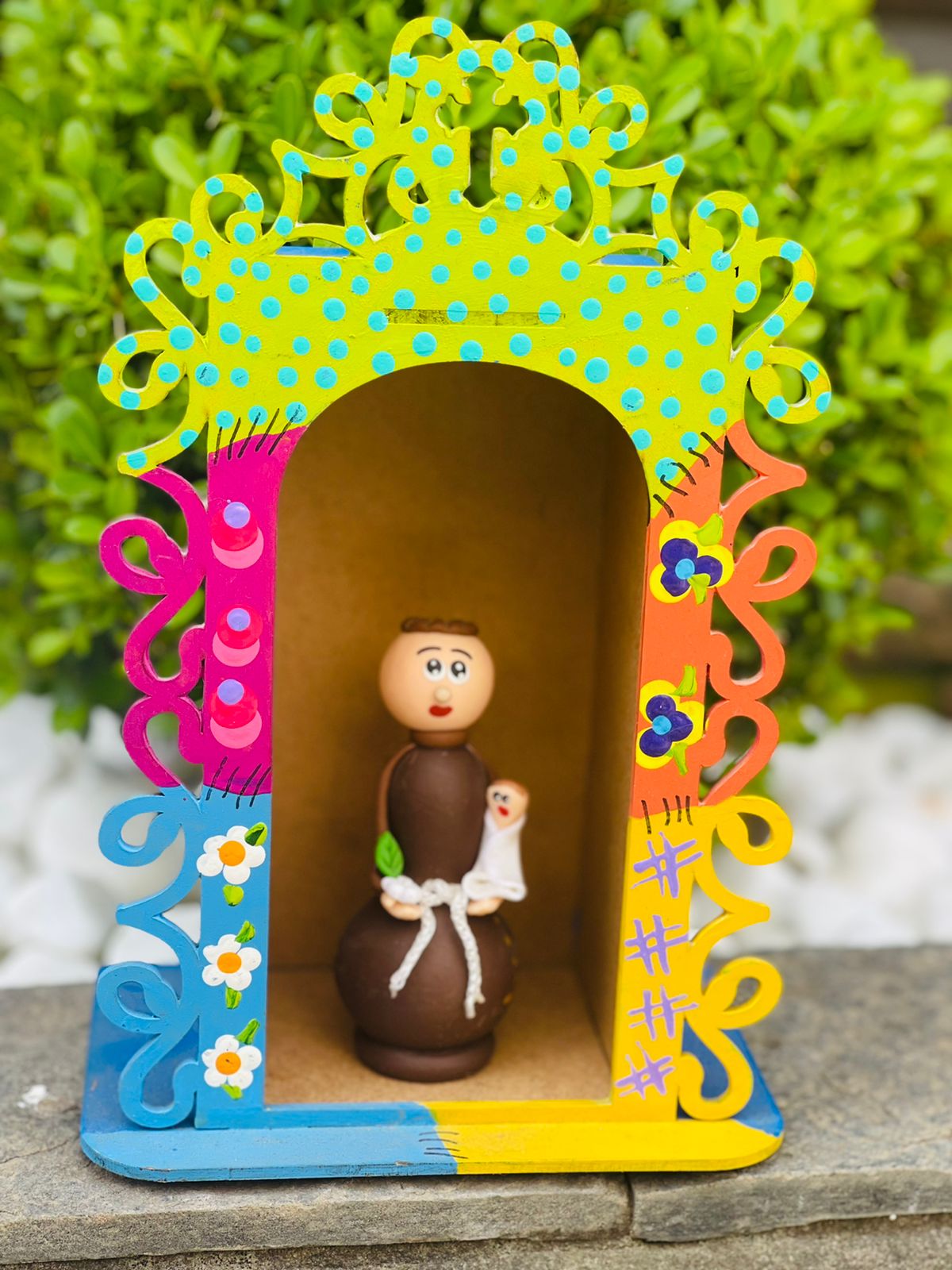 Oratório em MDF + Santo Antônio em Cabaça