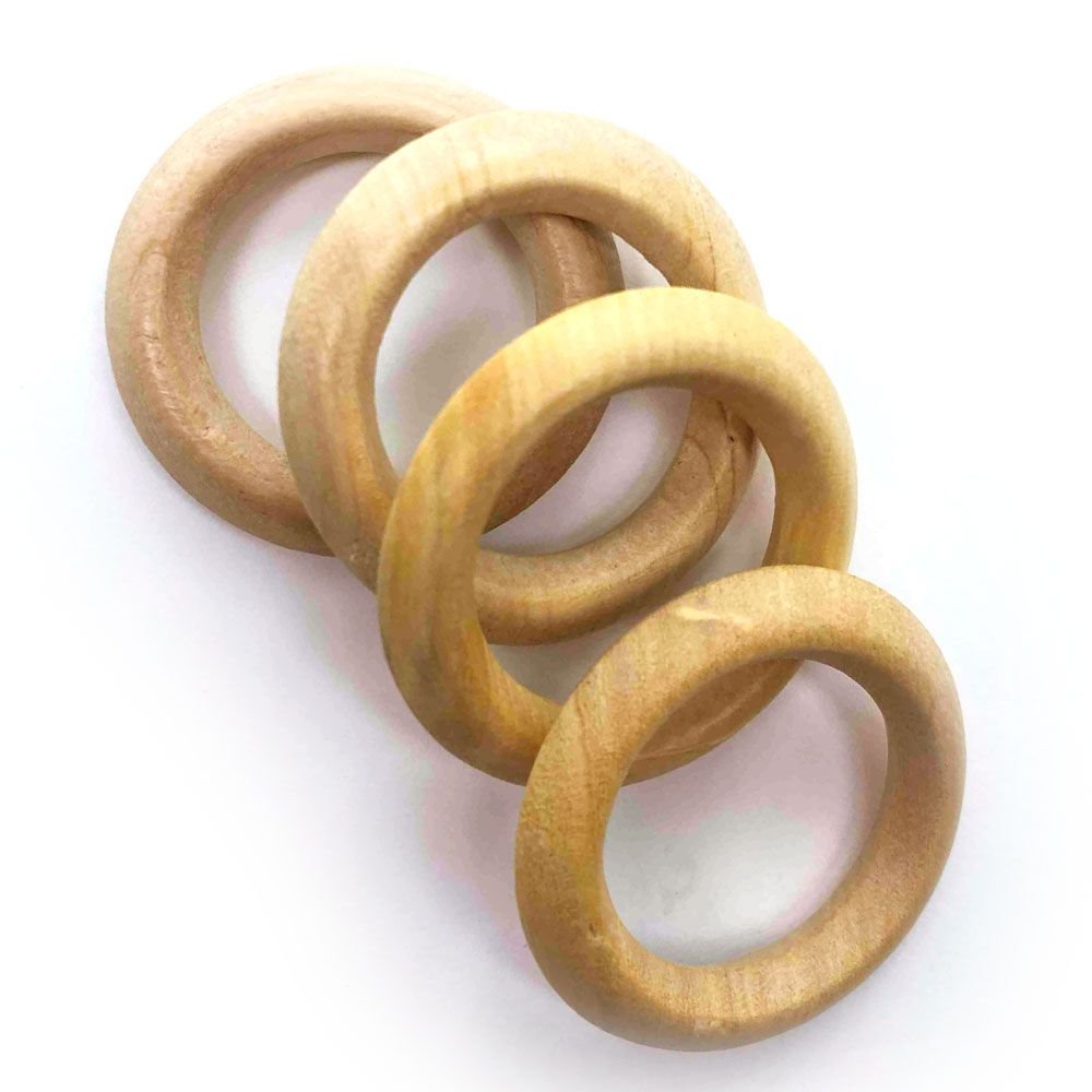 Pacote 100 Argolas Porta Guardanapo de Madeira Simples