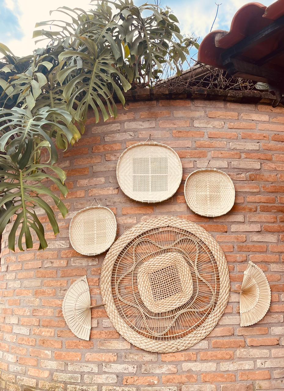 Tapete de Palha Redondo Vazado 90cm