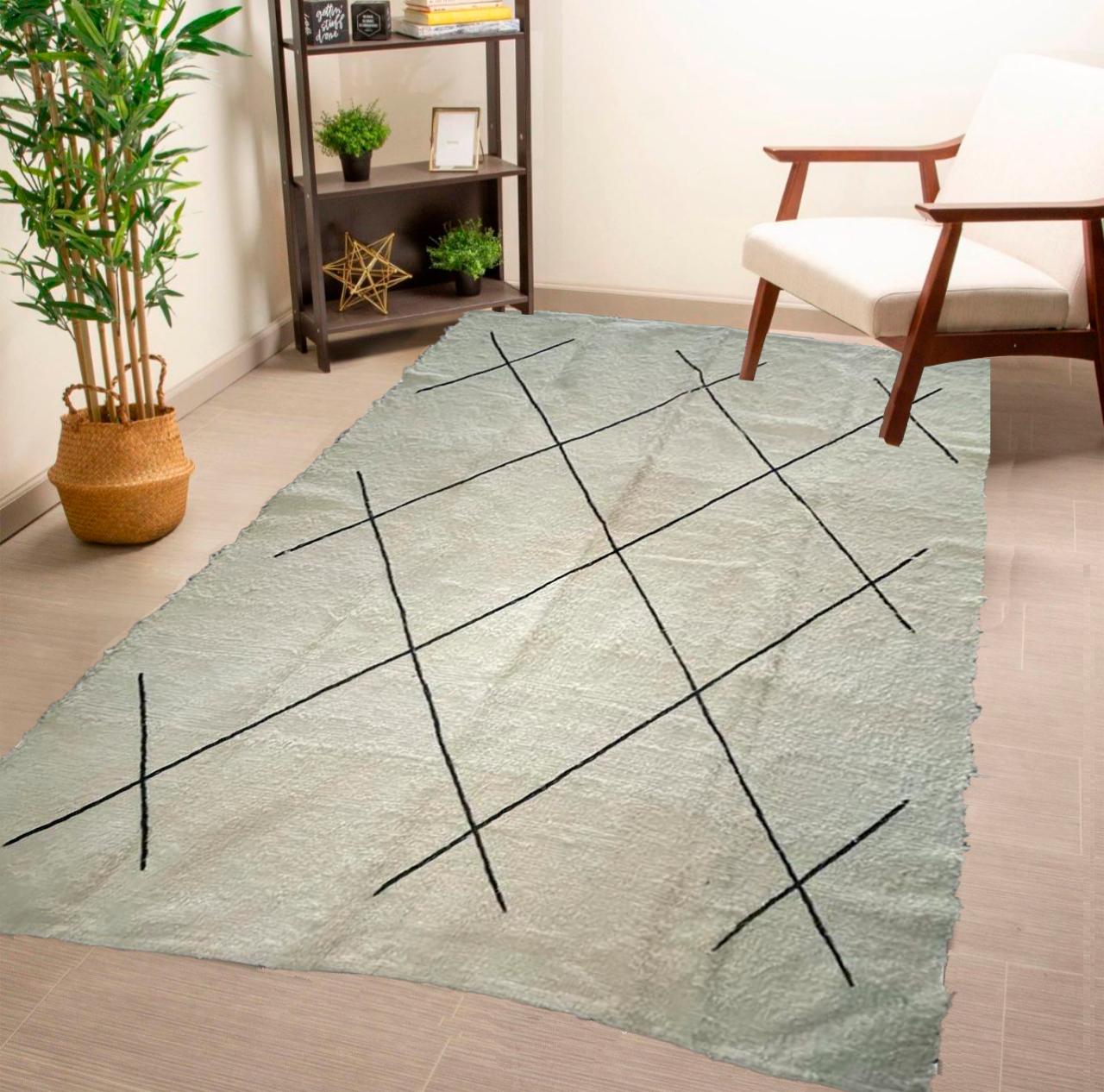 Tapete Algodão Bordado Geométrico 1,50x2,00m