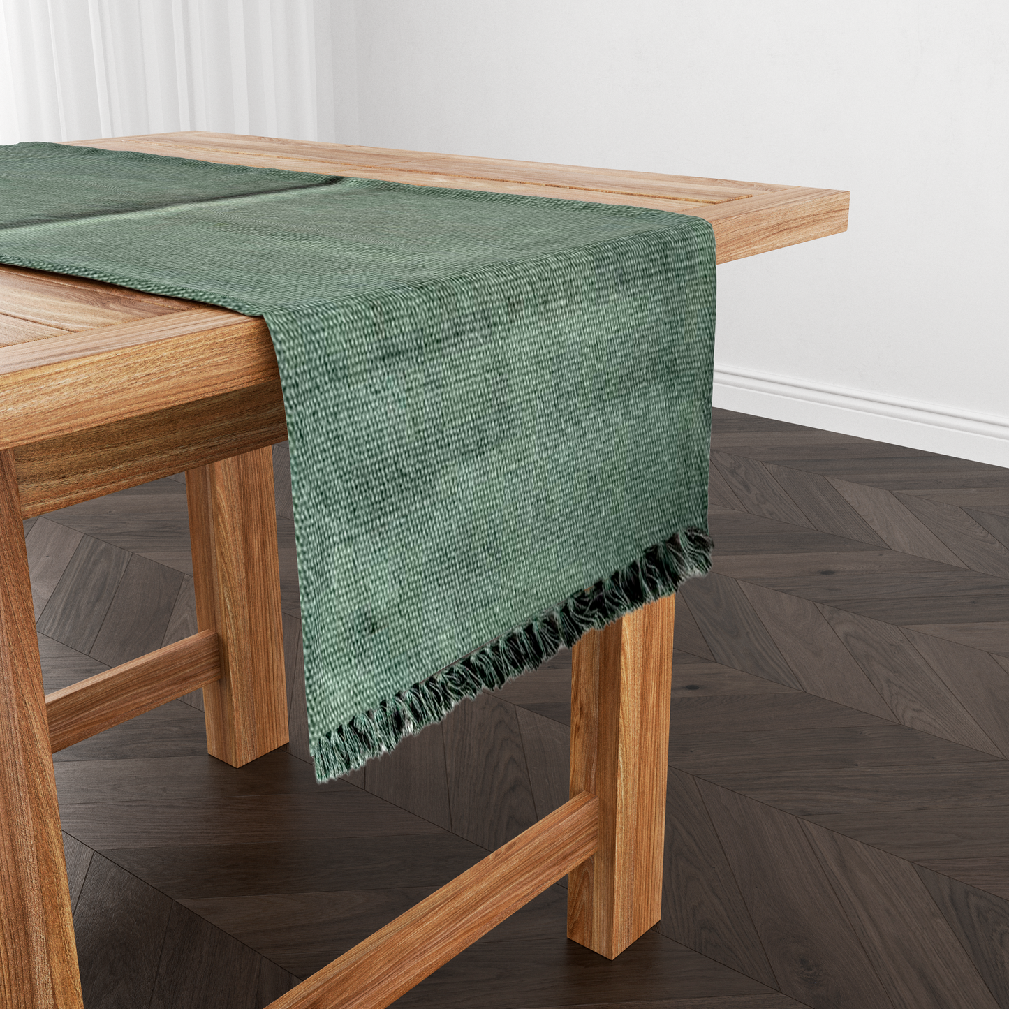 Caminho de Mesa Algodão Verde Musgo 1,5m