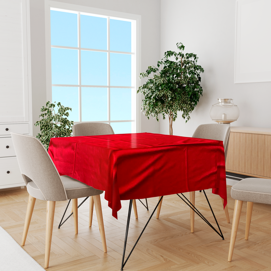 Toalha de Mesa Algodão Vermelha Lisa 1,5mx1,5m