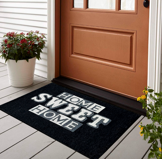 Capacho Tapete Entrada Home Sweet Home Preto
