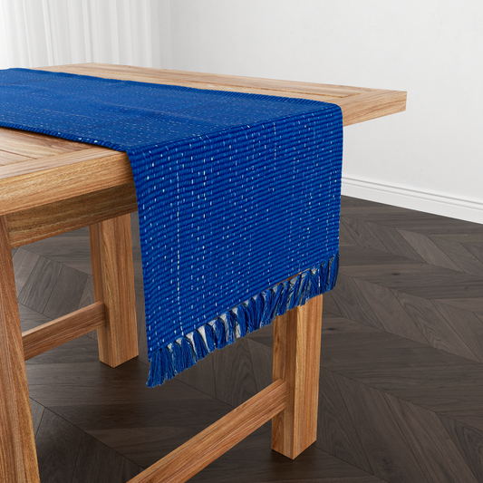 Caminho de Mesa Linha com Fio Lurex Azul 1,5m