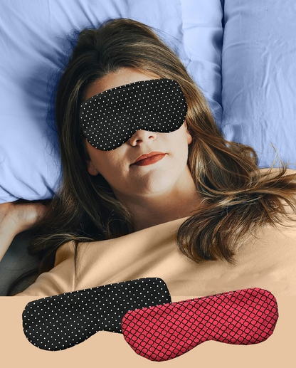 Máscara de Dormir Poá Preto/ Supreme Vermelho