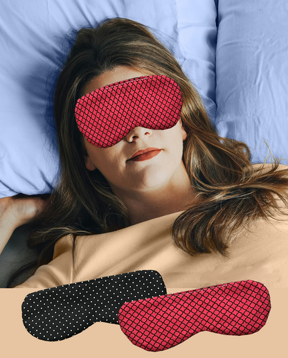 Máscara de Dormir Poá Preto/ Supreme Vermelho