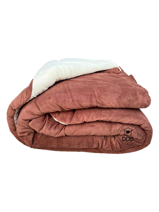 Coberdrom 2,20x2,40 com Sherpa Marrom