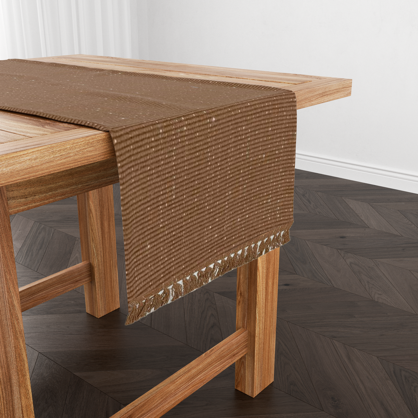 Caminho de Mesa Linha com Fio Lurex Bege 1,0m
