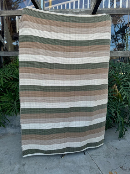 Tapete em Linha Listrado Verde e Marrom 1,50x2,00m